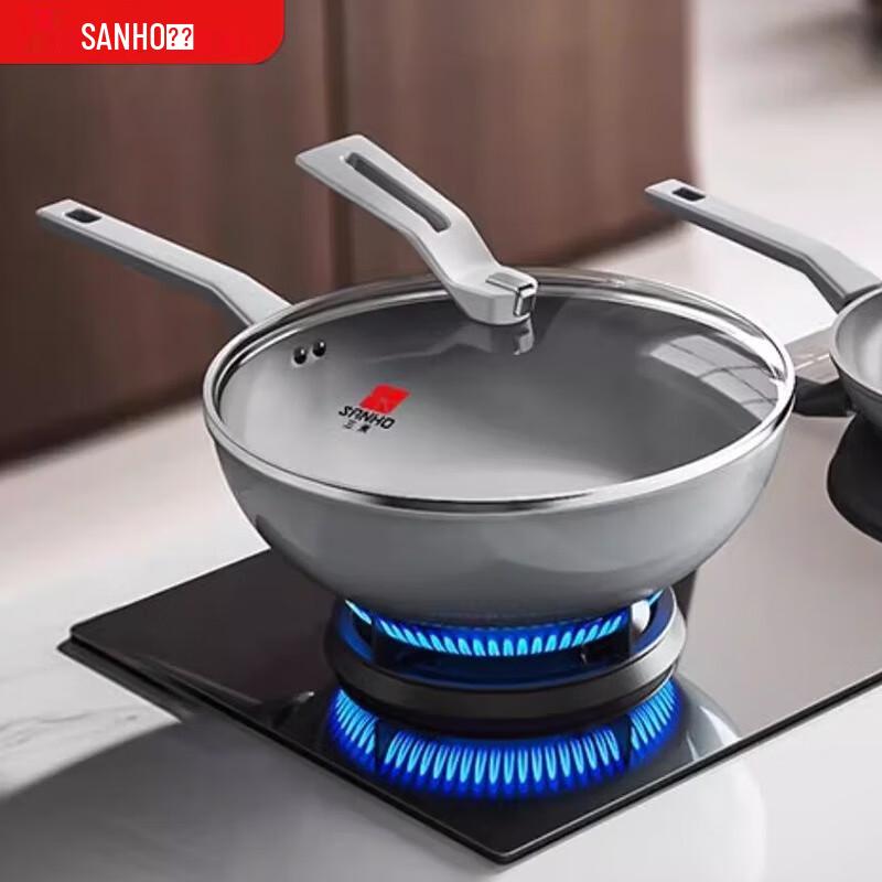 Sanhe Diamond Titanium Ceramic Non-stick Wok