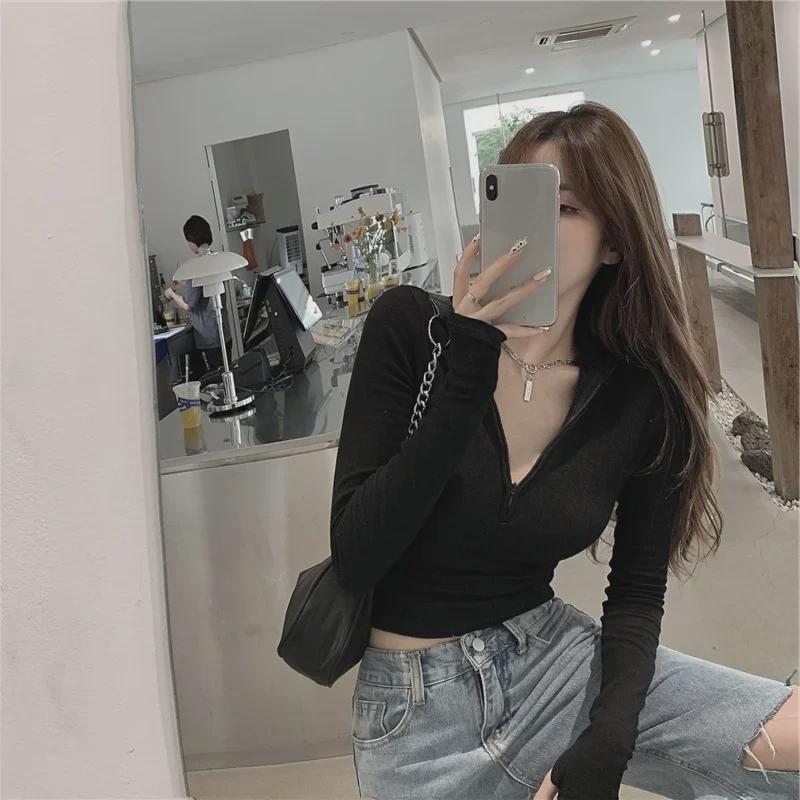 2023 Autumn Cotton Korean Slim Fit Long-Sleeve Women's Top