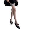Fashion Woman Girls Lolita Ultra Thin Elastic Stockings with Non-slip Silicone Female Sexy High Over The Knee Gothic Stocking Hosiery Black Plus Size