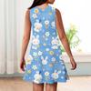 Girl Summer Dress Sleeveless Easter Printed Color Casual Dress