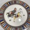 British Retro Hermes Bone China Oval Plate - Spray Painted Cartoon Design