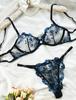 Floral Lingerie Bra and Shorts Lace Padless Beautiful XL [Maeau] See-Through Set, Underwear, Women's Innerwear, Sexy, Embroidered, Bra, Sheer, Thin,