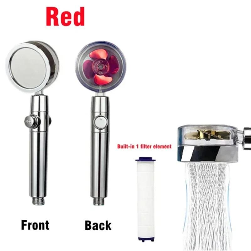 360 Degrees Rotation Handheld Turbo Fan Shower Head High Pressure Water Saving Spray Adjustable Filters Bathroom Accessories