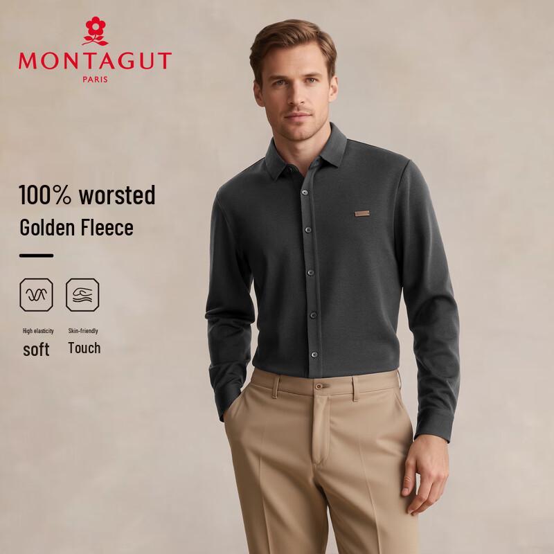 MONTAGUT Men s Faux Wool Long-Sleeve Shirt 54