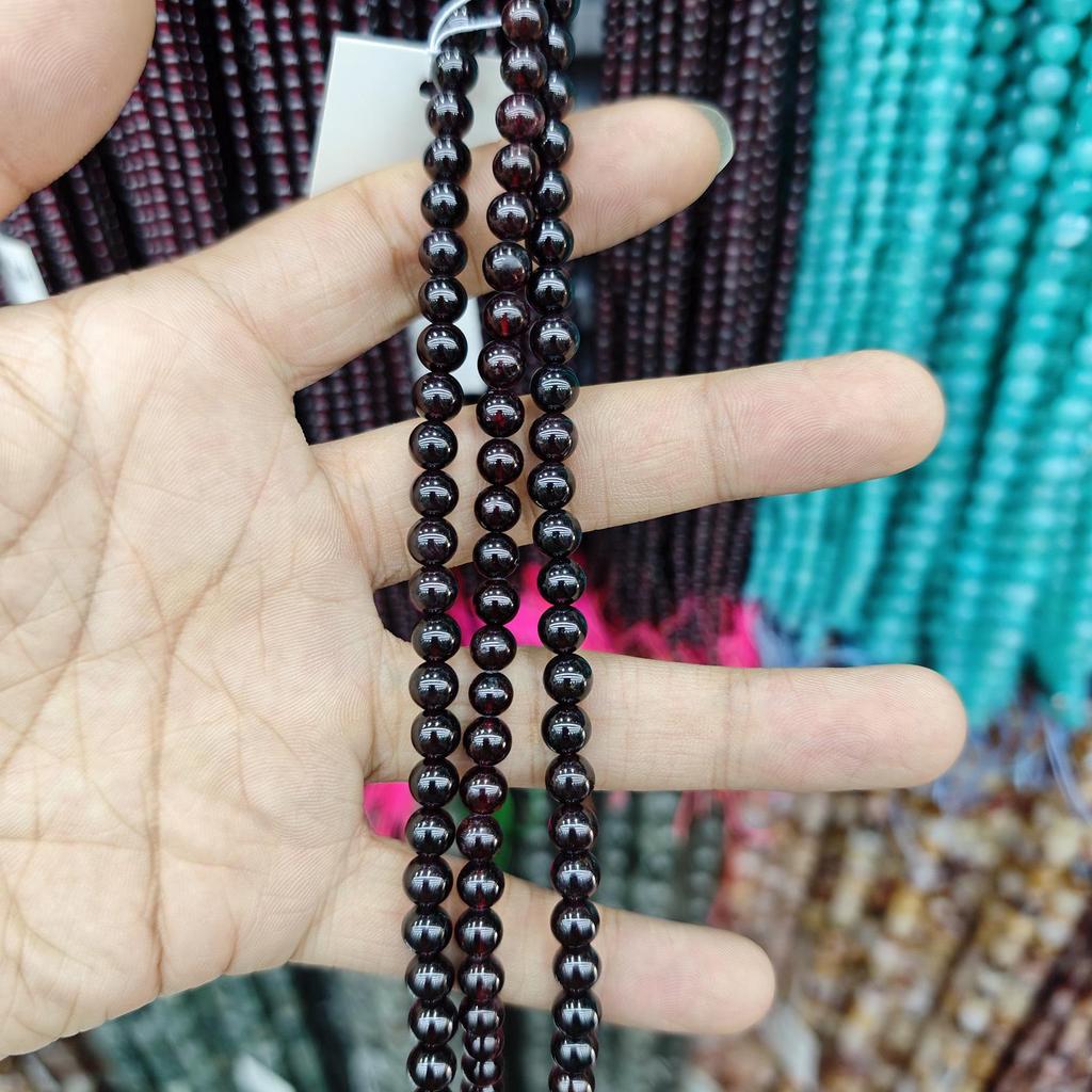 Natural Mozambique Garnet Wine Red Round Beads for DIY Jewelry Making