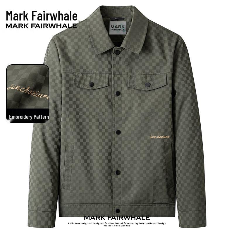 Mark Fairwhale Men's Checkered Lapel Casual Jacket