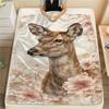 1PC Romanticism Print FlAannel Blanket, High Quality Comfortable for All Seasons, Home Decor, Warmth and Comfort
