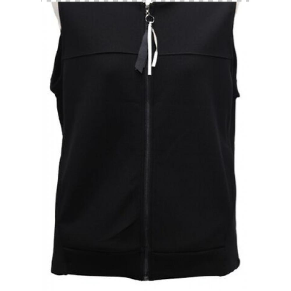 Shiz Madam Modern Double Zipper Cream Vest J31594