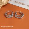 Hong Kong Style Square Zircon Earrings - Elegant Light Luxury Design