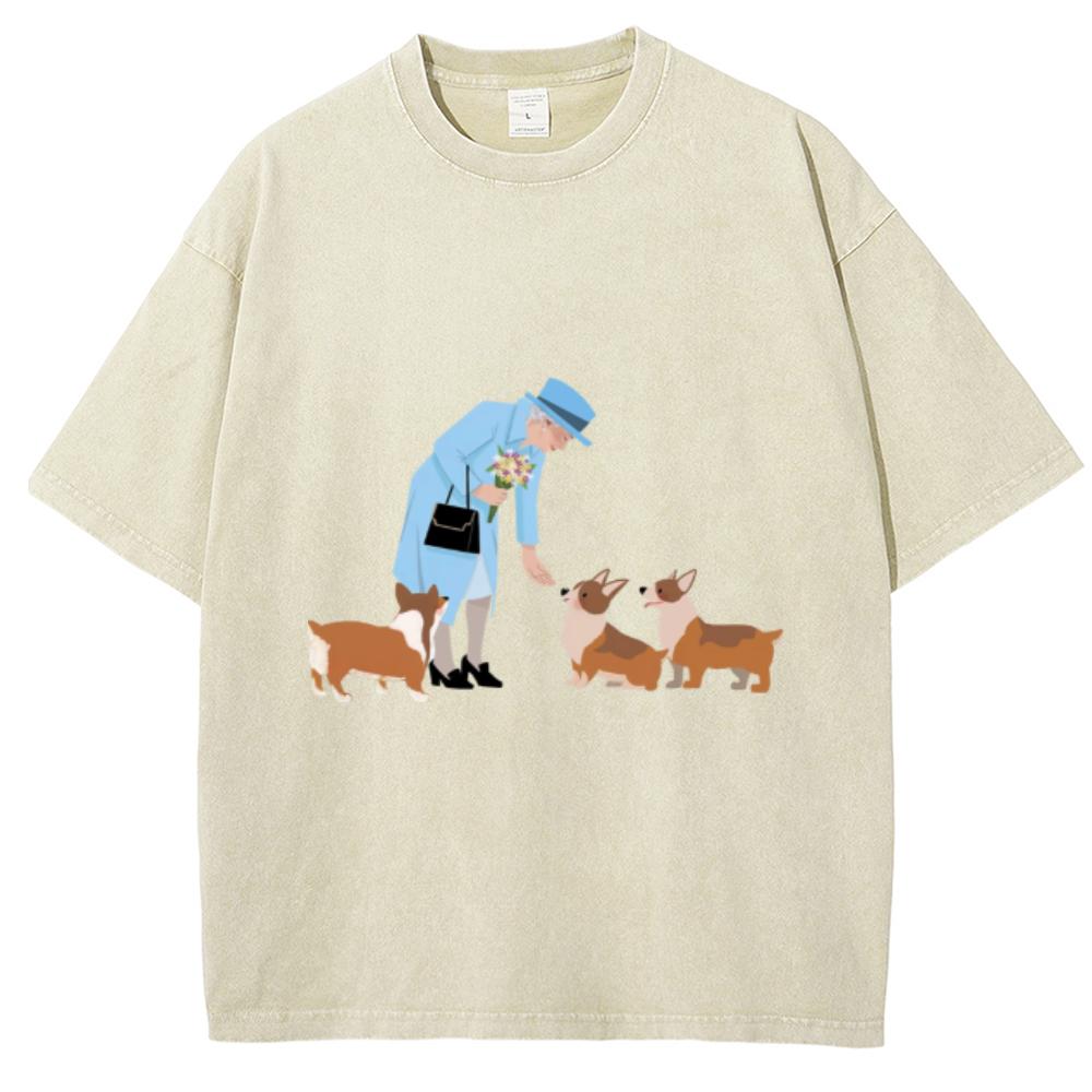 

Женская футболка из стираного денима с мультяшным графическим принтом, свободная, большого размера, с коротким рукавом, топ с трендовым дизайном XL