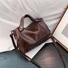 Soft Leather Bost Shoulder Crossbody Top Handle Bag Women Fashi Trendy Versatile Mature Handbag