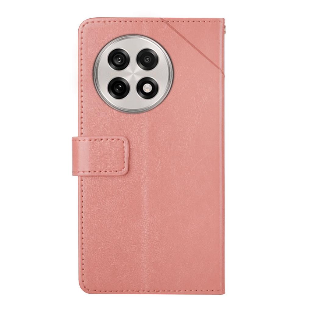 For OnePlus 13R 5G Case with Wrist Strap Y Shaped Lines Imprint Leather Phone Cover