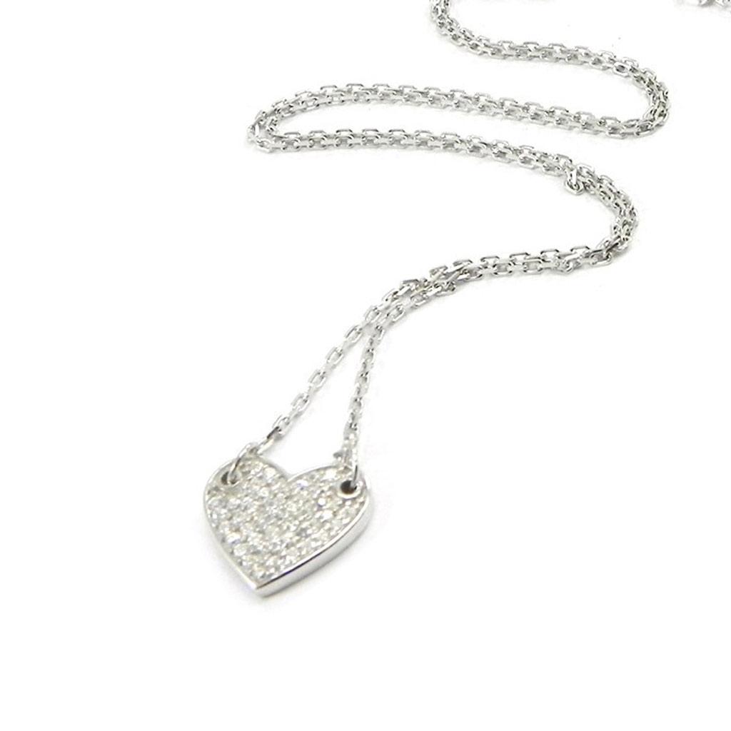 Les Trésors De Lily [I3931] - Silver Necklace 'Love Divine' White Silver (rhodium Plated) - 13x12 Mm