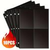Four-pocket Black Card Sleeve Pages, 3-hole Double-sided, Fits for Postcards, Photo Cards, Etc