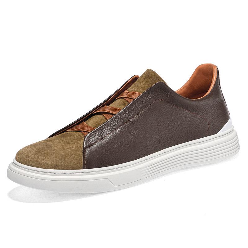 Men s Large Size Cowhide Leather Slip-On Loafers and Driving Moccasins 39
