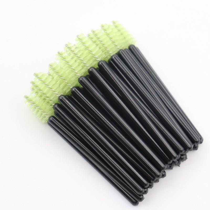 Pack of 50 Disposable Mini Nylon Eyelash and Eyebrow Brushes with Solid Handles