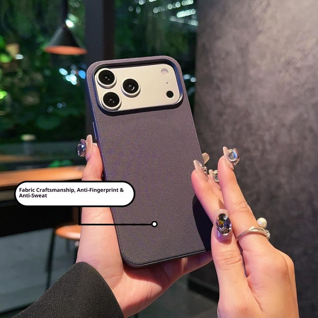 For iPhone 17 Pro Case Compatible with MagSafe Polyester + TPU Phone Cover with Metal Buttons