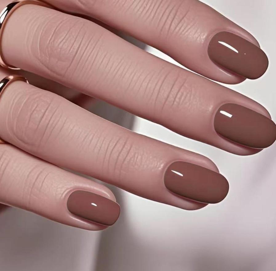Removable Solid Color Wearable Nail Tips - Set of 24 False Nails