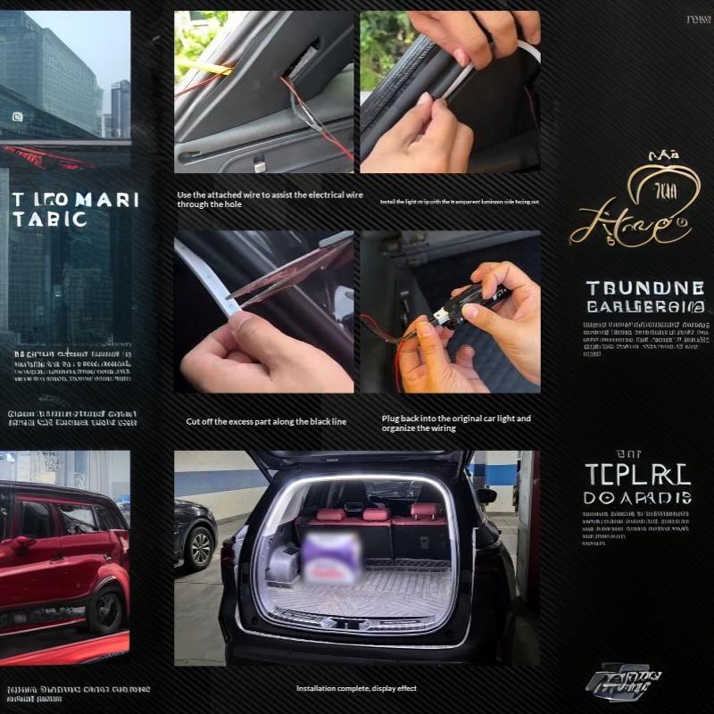 Auto Trunk High Brightness Ambient Lighting Strip 2/4M Interior Decor Lamp for Car Boot Decoration Accessory
