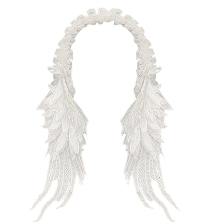 

Wing Anime Headpiece for Party Stage Birthday Cosplay Lace Hairbands Stage Wing Cosplay Headwear Photo Props білий