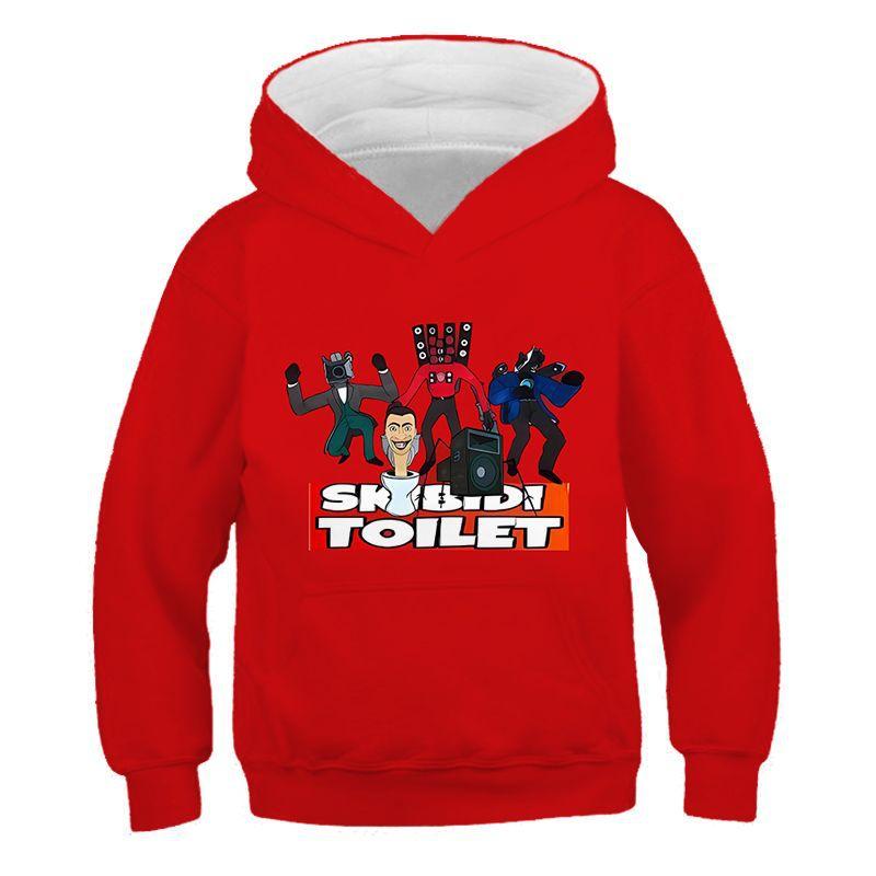 Felpe con Cappuccio Grafica 3D Gioco Divertente Skibidi Toilet Felpe High Street Ragazzi Ragazze Pullover Larghi Streetwear Felpe per Adolescenti