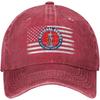 National Guard American Flag Soldier Baseball Cap Vintage Washed Denim Style Dad Hat Adjustable
