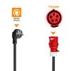 JDMEX CEE Female Plug For Portable EV Charger Schuko / Israel Plug Socket Adapter Connect with 16A/32A 1 / 3Phase 7KW /11KW