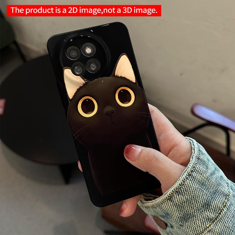 2DFlat Xiaomi Redmi phone caseGlowing Eyes Cat Designsuitable for Redmi Note 11 12 13 14 A3 K80 15 17 Ultra