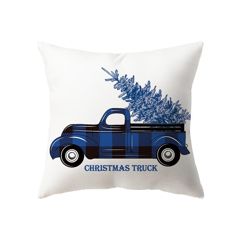 Christmas Theme Printed Pattern Cushion Cover Home Living Room Sofa Decoration Square Polyester Pillow Pillow Cover
