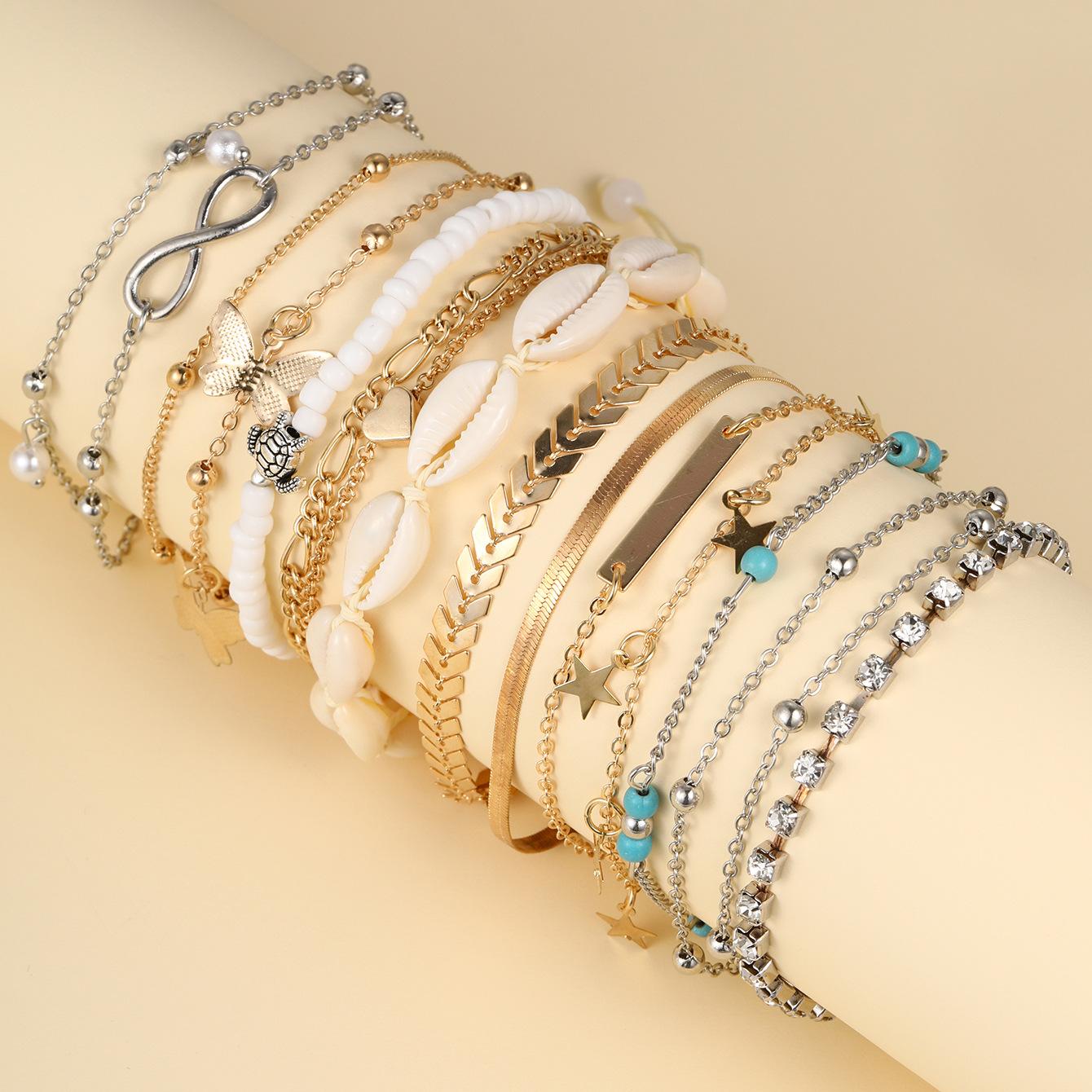 

Богемная Двухслойная Цепочка на Лодыжку в Форме Сердца Ретро Простая Сплавная Цепочка с Бусинами Пляжная Многослойная Женская Цепочка на Лодыжку Летний Пляжный Стиль