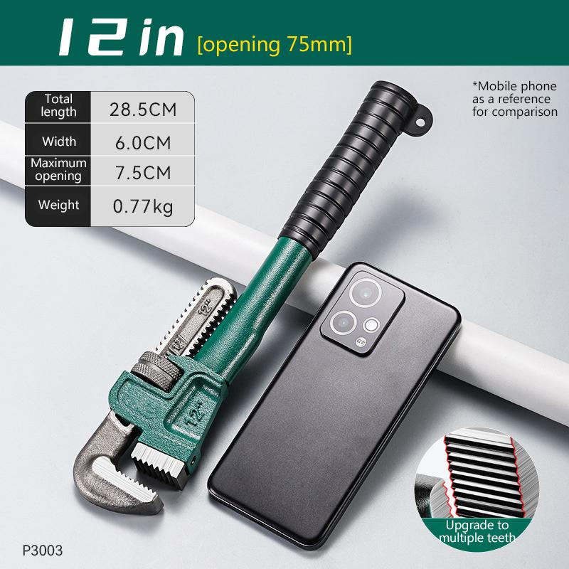 

Сверхпрочный прямой трубный ключ из углеродистой стали 10 , 12 , 14 , 18 Трубный ключ Универсальный промышленный регулируемый ручной сантехнический ключ A2