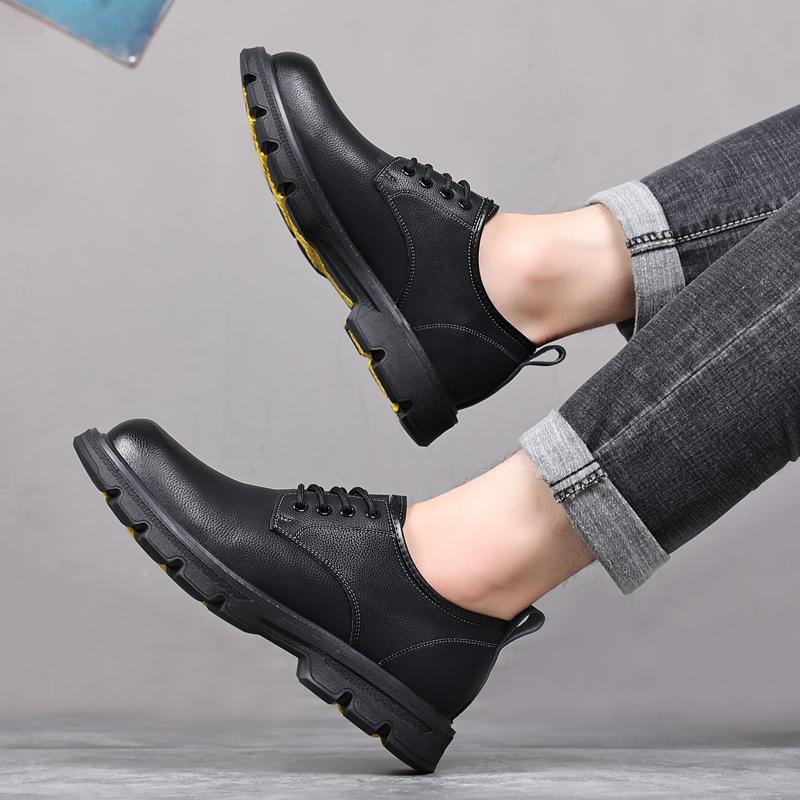 Casual men's leather shoes Fashion British Style Outdoor leisure business party Daily office street walking quality adult shoes