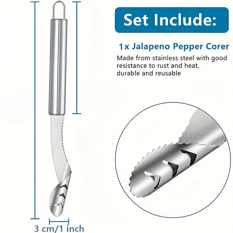 2pcs Stainless Steel Fruit Corer, Red Pepper Seed Remover, Vegetable and Fruit Corer, Kitchen Gadget, Convenient for Peeling and Slicing