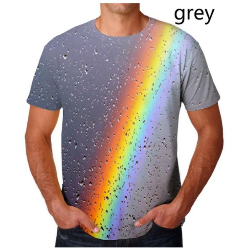 Men & Women Unisex 3D Printed Water Droplet T-shirt Short Sleeved T-shirt