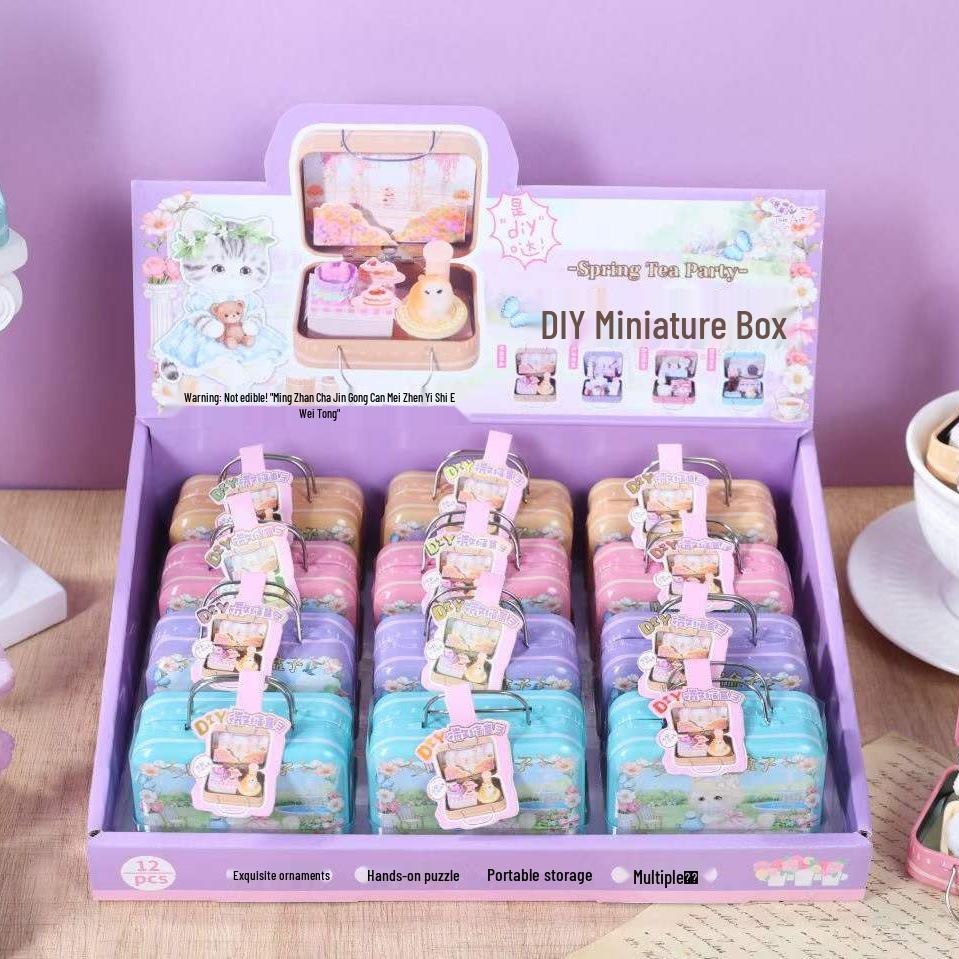 

Handmade Miniature Fairy Tale Tea House Scene Box Toy