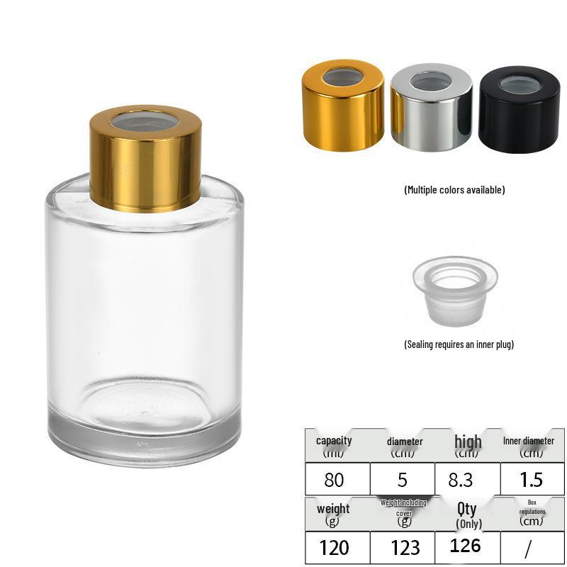 Cylindrical Glass Aromatherapy Bottle: Flameless Rattan Diffuser and Fragrance Ornament.