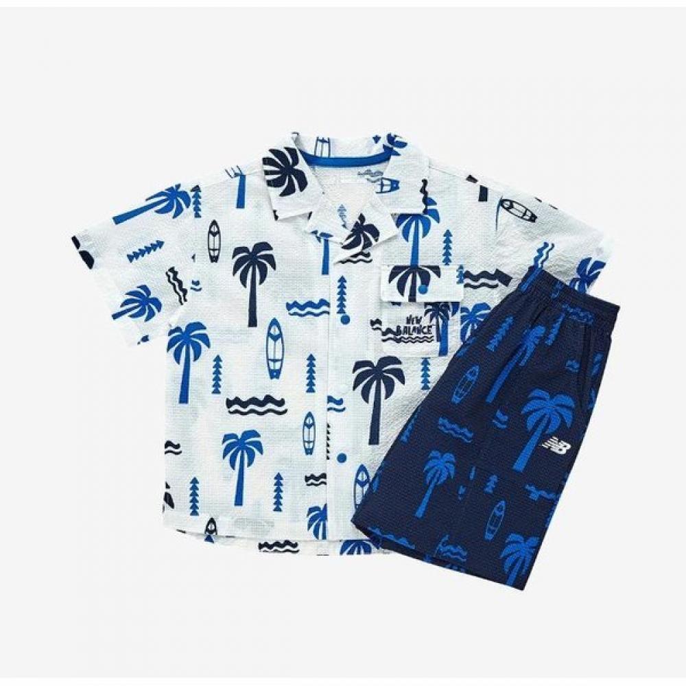 

New Balance Kids Pattern Seersucker Shirt Set B1 Nk9yf2401u 10 80 NK9YF2401U 10 100