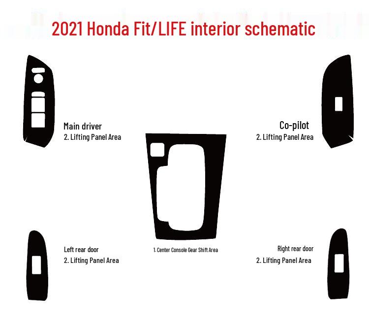 2021 Honda Fit Interior Gear Decoration Stickers