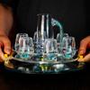 Luxury Double Bottom Crystal Glass Vodka Sake Shochu Liqueur Gold Foil Tea Cup For Bar Hard Liquor Gifts