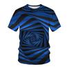 Creative Stripe Geometry 3D Printed Casual Sports T-shirt Men's Round Neck Comfortable Soft Large Loose Breathable T-shirt Fashion Summer T-shirt