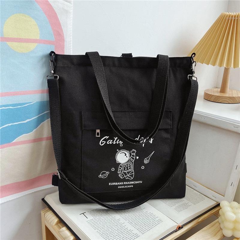 Bag Women's Spring and Autumn Cartoon Ins Personalized Canvas Large Capacity Women's Bag Backpack, Crossbody Handheld Shoulder Bag