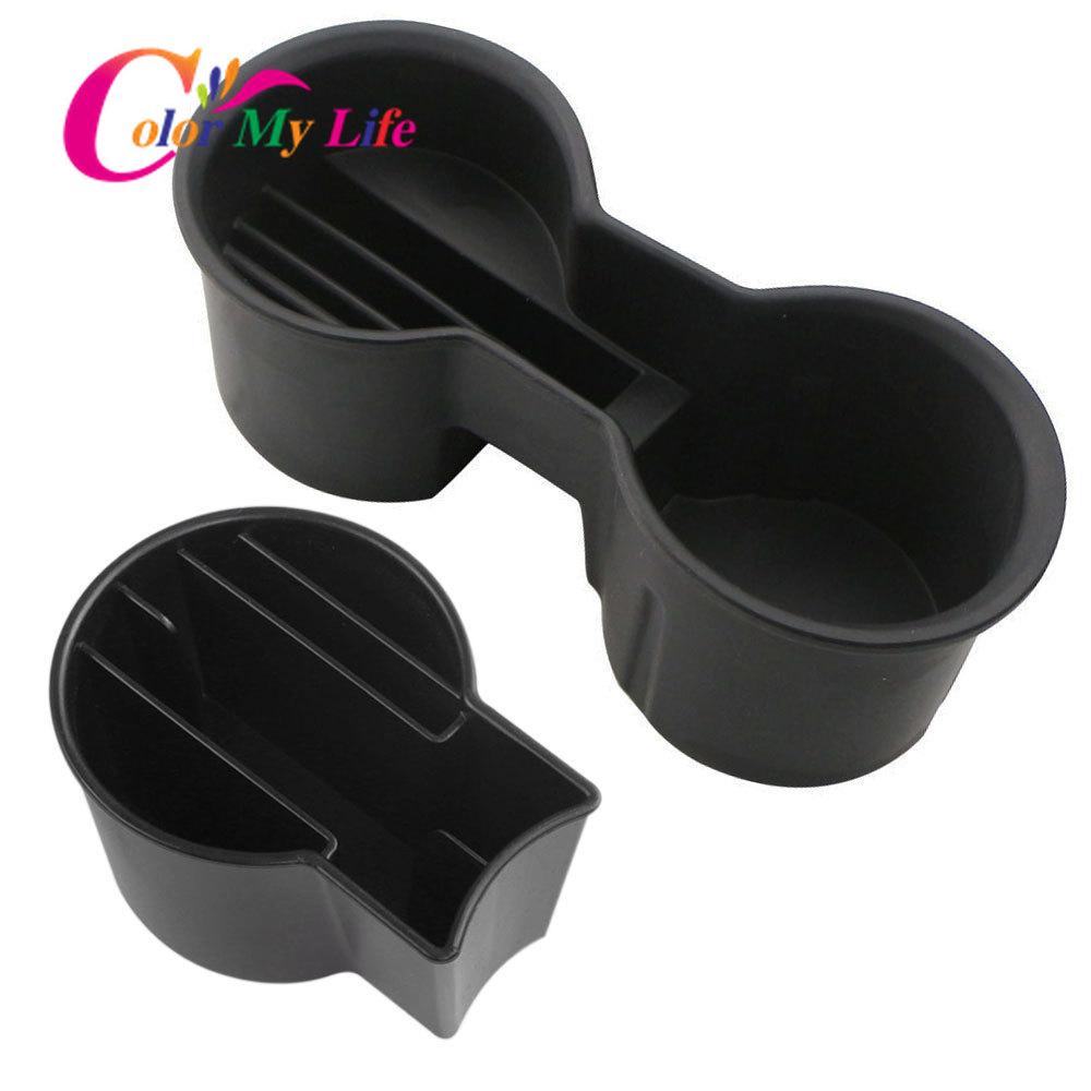 Color My Life Car Water Cup Holder Insert Organizer Ashtray Beverage Bottle Key Card Holder for Tesla Model 3 Model3 2016