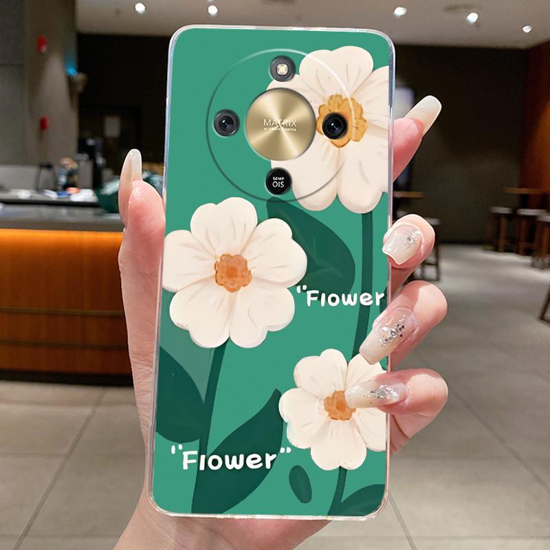 For Honor Magic 8 Lite Case Pretty Flower Butterfly Silicone Clear Back Cover Soft TPU Phone Case for Honor Magic8 Lite 5G Funda