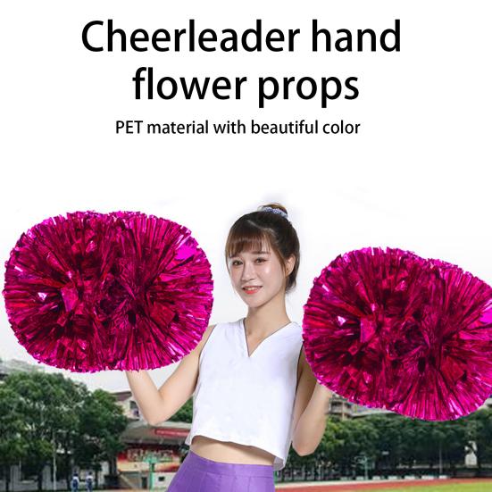 Cheerleading Pom Poms Glänsande Kontrastfärg Dekorativa med Långt Handtag Fyllig Form Skapa Atmosfär Glittrande Bekvämt Grepp Cheerleading
