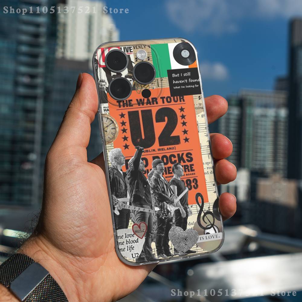 Etui Na Telefon Band U2 Pop Do iPhone 17,16,15,14,13,12,11 Pro,Max,Plus,X,XS,XR,SE4,E Mini Przezroczyste Miękkie Pokrowiec