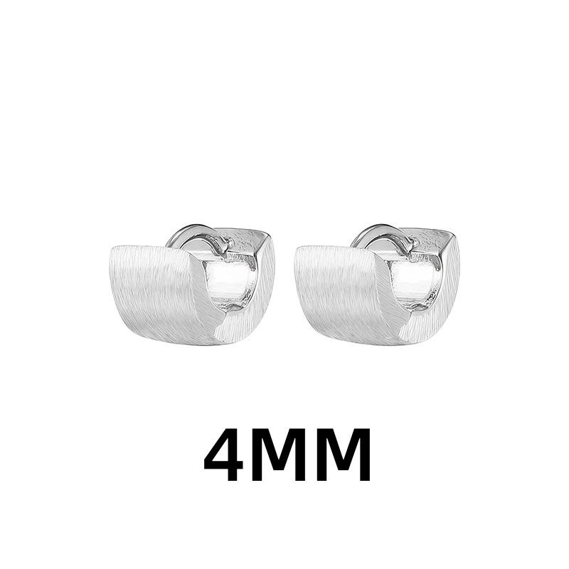 

PANJBJ 925 Sterling Silver Geometry Earrings For Women Fosted Classic Minimalist Versatile HipHop Jewelry Gift Wholesale