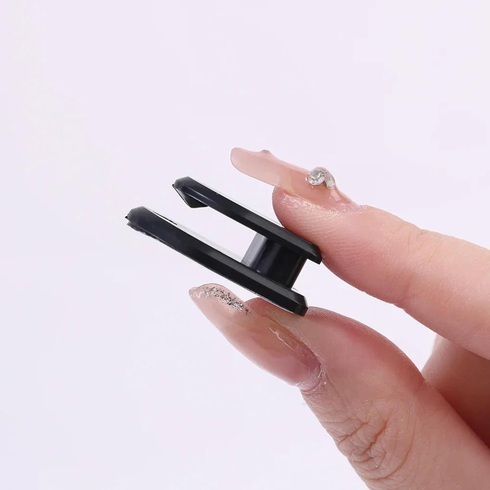 Black Mini Car Hooks Plastic Self Adhesive Invisible Storage Hooks for USB Cable Headphones Key Bag Locker Automotive Accessory