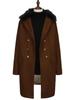 Herren Zweireihiger Wollmantel mit großem Pelzkragen