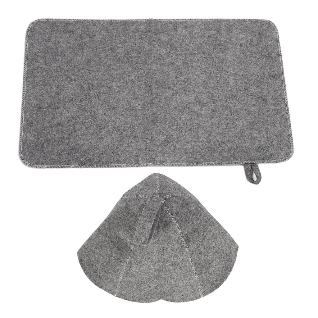 Sauna Felt Set Absorbent Bath Felt Hat Sauna Pad Poratble Bathroom Hair Cover for Man Woman