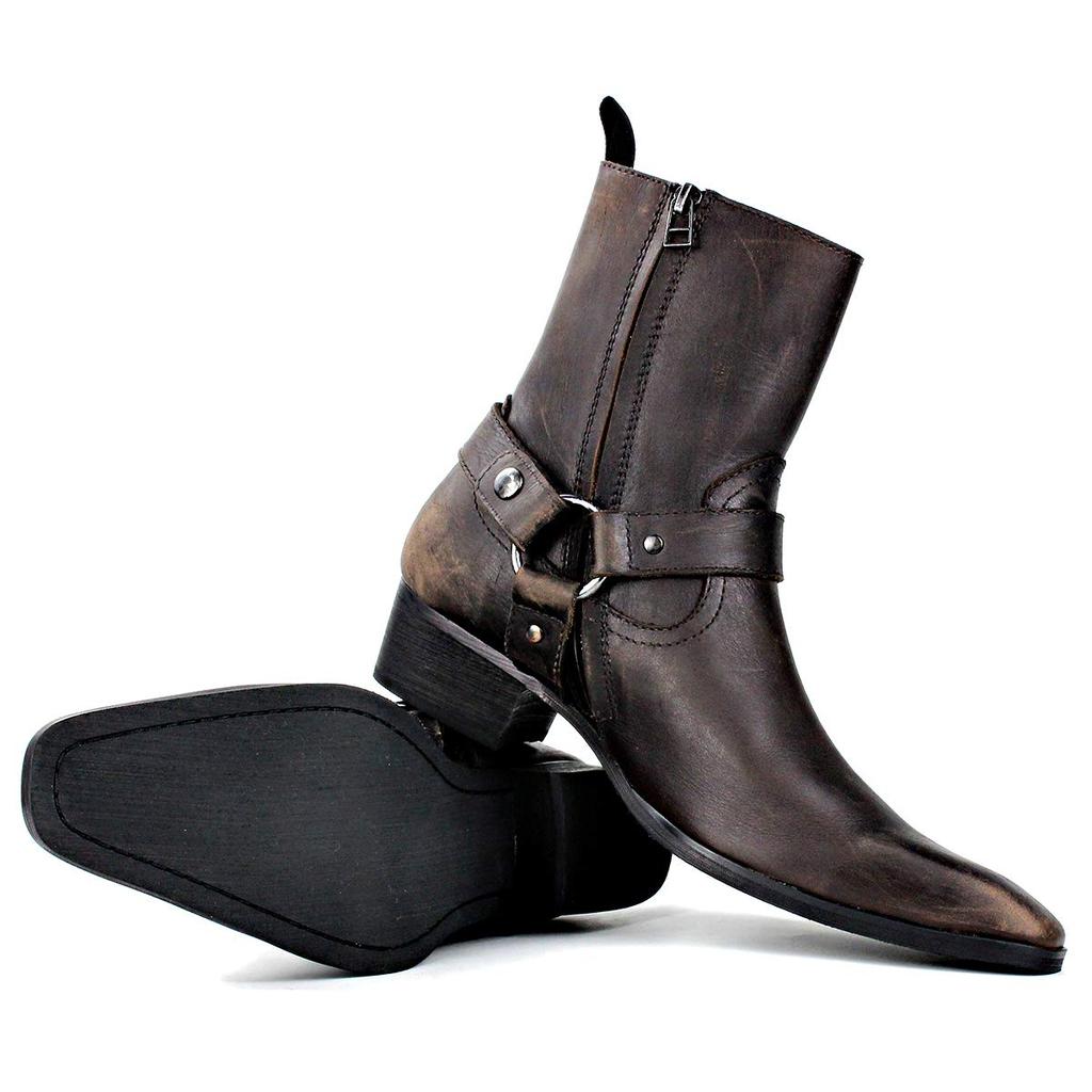 OSSTONE US US Dark Brown OS-JY017-Brown-JP Men's Boots, Size Men's 9.5 (M), 43.5 EU, Color